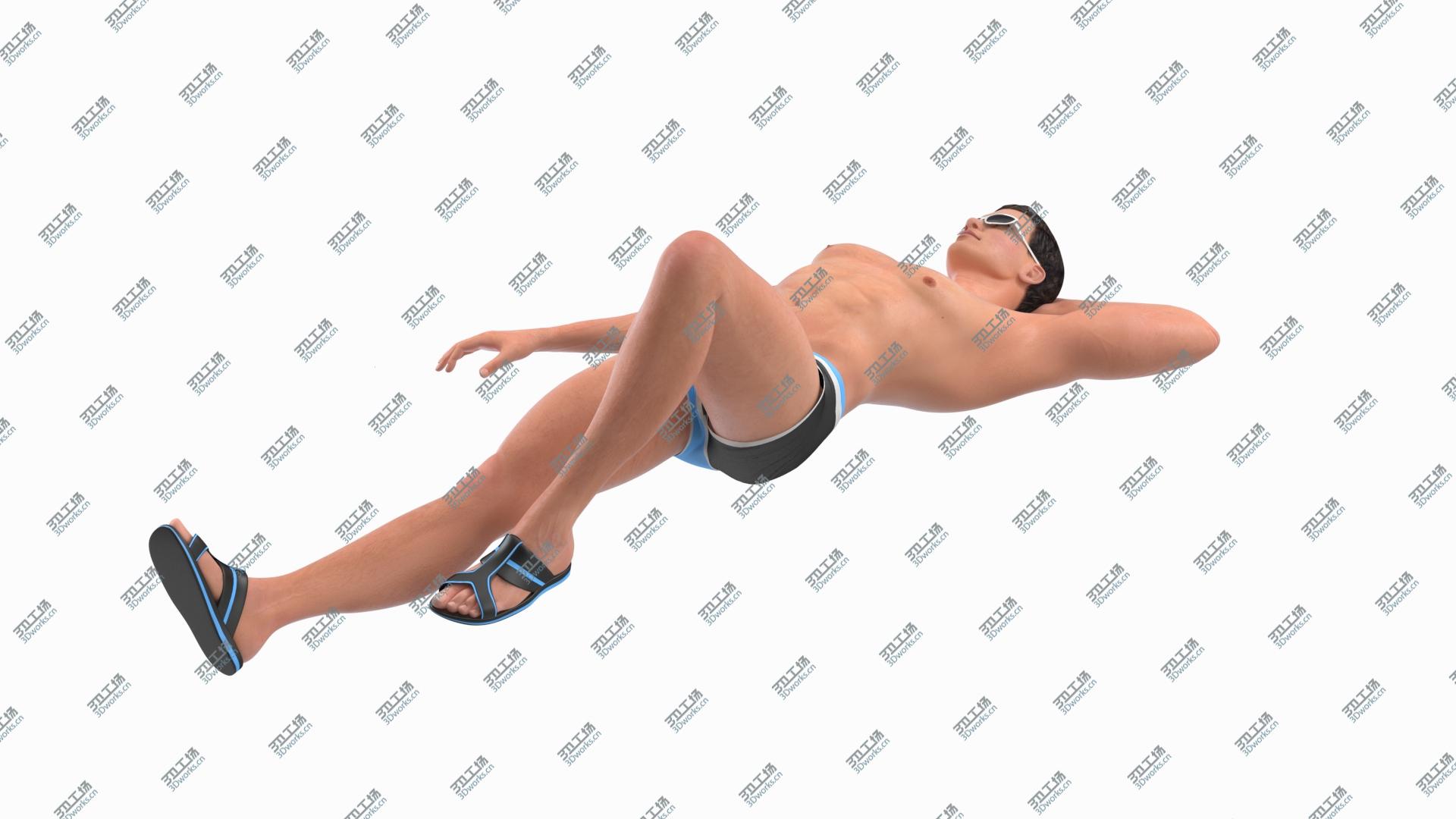 images/goods_img/20210319/3D Man in Swimwear Sunbathing model/2.jpg
